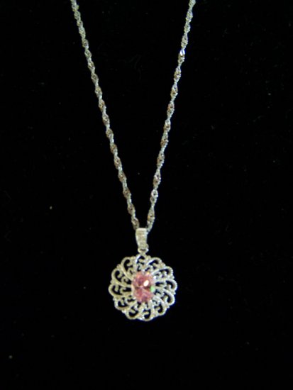 pink stone necklace