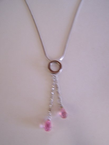 pink raindrop necklace