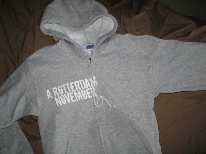 Hoodie - Heather gray with White floral - Med