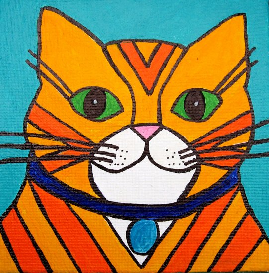 Yellow Tabby Striped Cat original