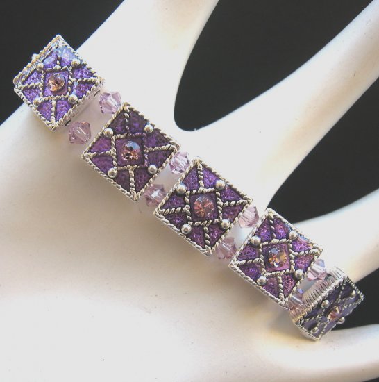 Light Amethyst Swarovoski Crystal Stretch Bracelet