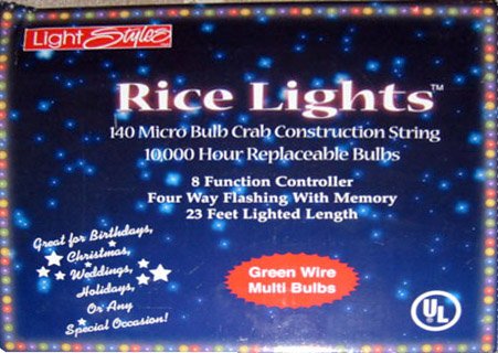 140 Micro LED Rice Lights 8-function controller