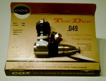 Cox Tee Dee .049 Controline or Free Flight Engine