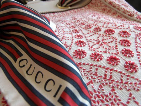 New Gucci Handbags Positano Med. Tote Bag Sequined/Embroidered with Silk Scarf *RARE* (156058)