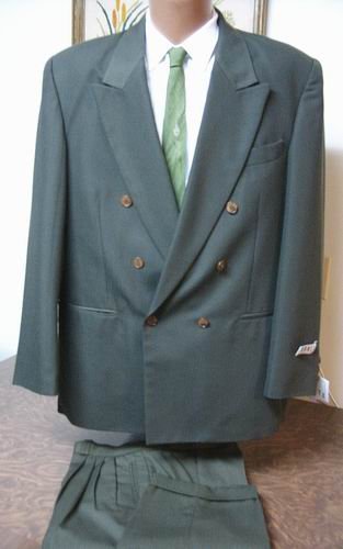 Pronti Phita 2pc Double Breasted Suit Olive large NEW 6 button