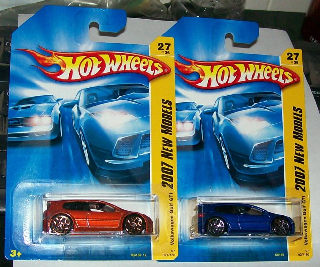 Hot Wheels 2007 new models VW golf GTI #27/36 2 cars