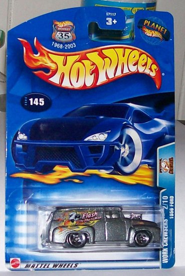 Hot Wheels 2003 1956 ford #145 mf grey orange flames