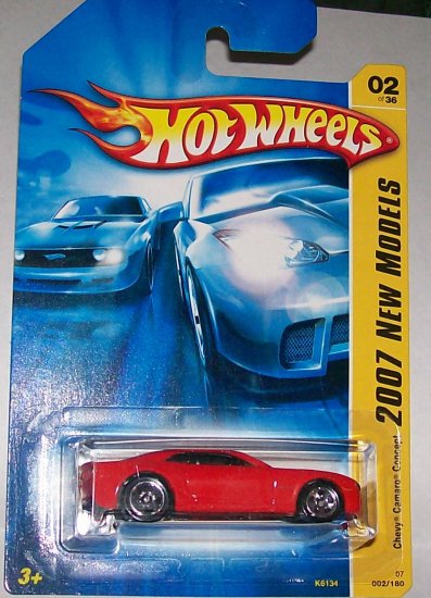 Hot Wheels 2007 NEW MODELS #2 CAMARO CONCEPT RED W/HTF 5S RIMS