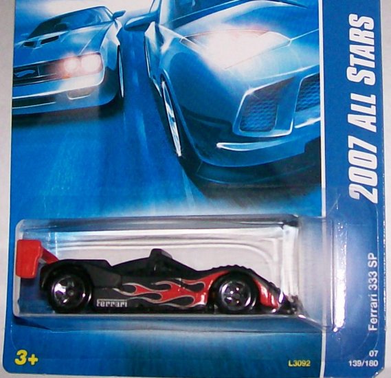Hot Wheels 2007 ALL STARS #139 "FERRARI 333 SP" BLK