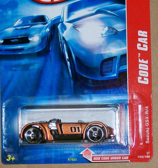 HOT WHEELS 2007 CODE CAR #102 "SUZUKI GSX-R/4"