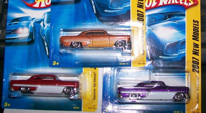 Hot Wheels 2007 NEW MODELS #34 "CUSTOM 53 CHEVY" 3 CAR LOT