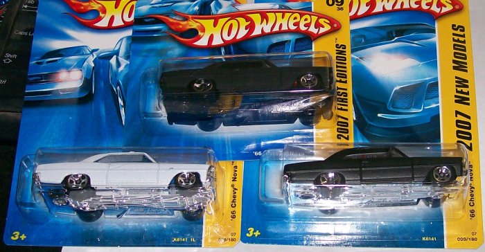 HOT WHEELS 2007 NEW MODELS #9 "66 CHEVY NOVA" 3 VARI. LOT