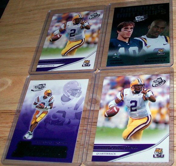 PRESS PASS 2007 "JaMARCUS RUSSELL" 4 CARD LOT LOOK!!
