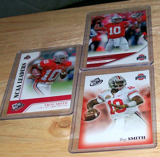 PRESS PASS 2007 "TROY SMITH" 3 CARD ROOKIE LOT