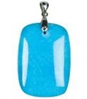 Turquoise Art Glass Pendant With Chain