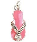 Pink Flip Flop Charm Sterling Silver