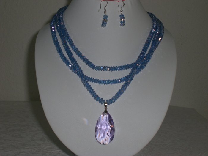 Swarovski Crystal Necklace w/ Earrings