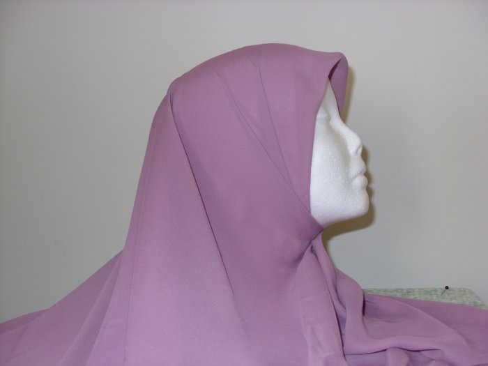 rose colored chiffon hijab