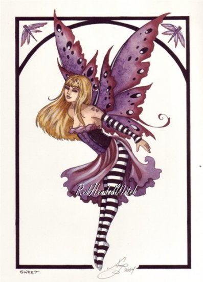 NEW AMY BROWN Print SWEET FAERY 8.5 x 11 FAIRY Fairies