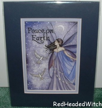 JESSICA GALBRETH Print PEACE ON EARTH Matted Fairy FAE