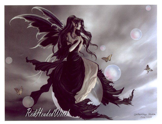 NENE THOMAS Print GATHERING STORM FAERY FAIRY Bubble