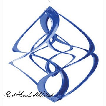 BLUE DOUBLE WIND SPINNER chime twirler spinners GARDEN