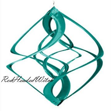GREEN DOUBLE WIND SPINNER chime twirler spinners GARDEN