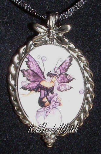 AMY BROWN COUNTING WISHES FAIRY CAMEO PENDANT Necklace