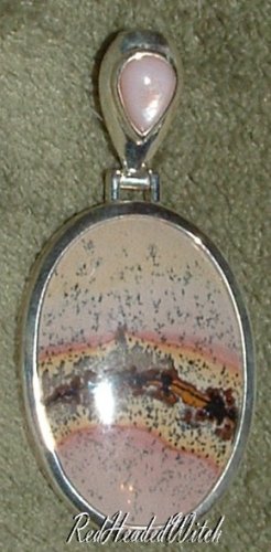DENDRITIC LIMESTONE & MOONSTONE Sterling Silver PENDANT