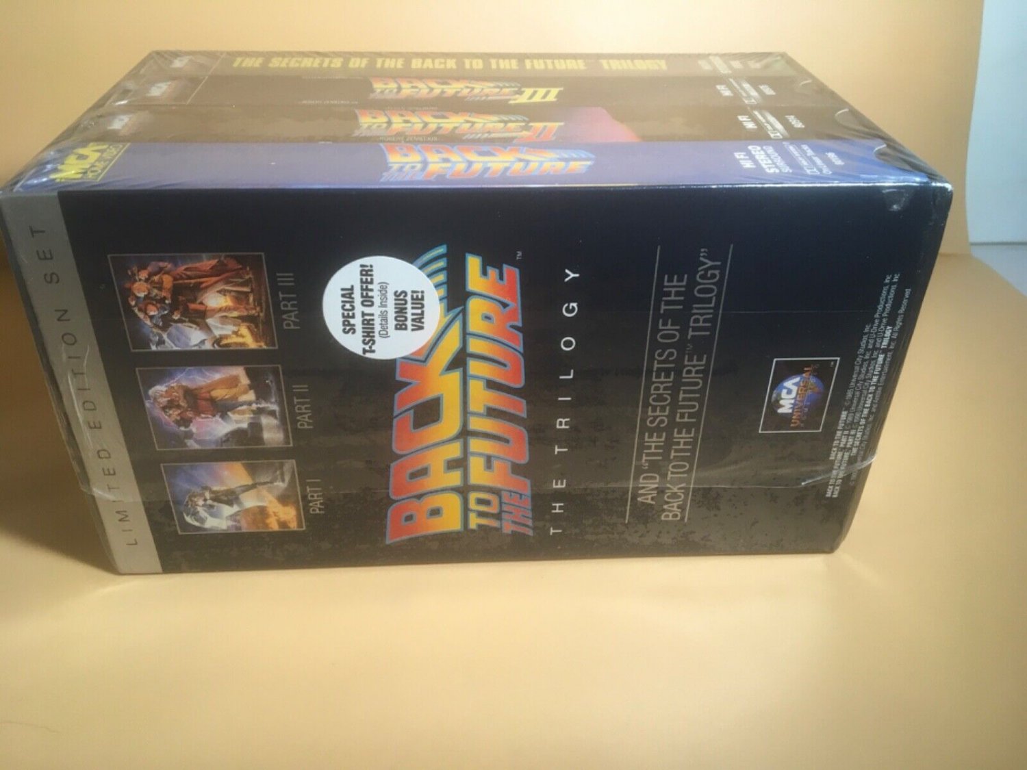 BACK TO THE FUTURE VHS TRILOGY BOX SET FACTORY SEALED NEW MINT YELLOW