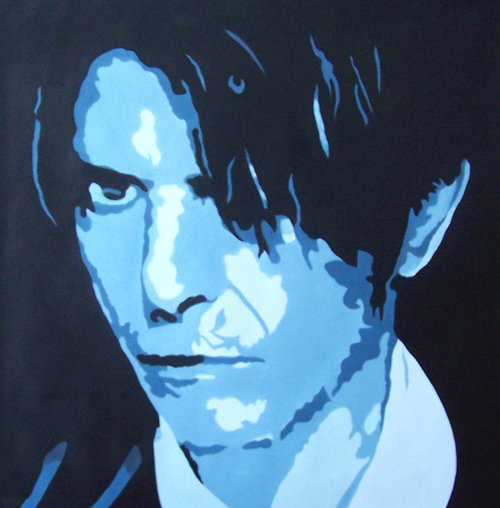 C19 David Bowie Pop Art Modern Painting on Canvas