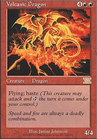 Magic the Gathering Card - Volcanic Dragon (Starter Edition)