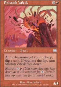 Magic the Gathering Card - Skittish Valesk (Onslaught)