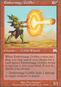 Magic the Gathering Card - Embermage Goblin (Onslaught)