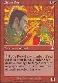 Magic the Gathering Card - Cinder Seer (Urza's Destiny)
