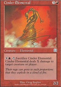Magic the Gathering Card - Cinder Elemental (Mercadian Masques)