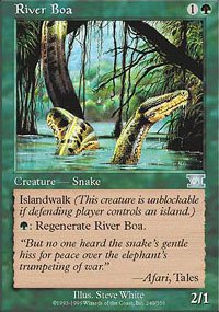 Magic the Gathering Card - River Boa (6th Edition)