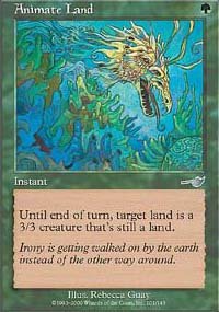Magic the Gathering Card - Animate Land (Nemesis)