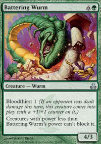 Magic the Gathering Card - Battering Wurm (Guildpact)