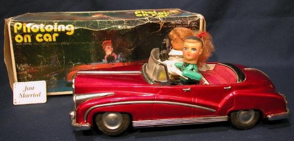 Vintage Battery Operated Tin Toy Car