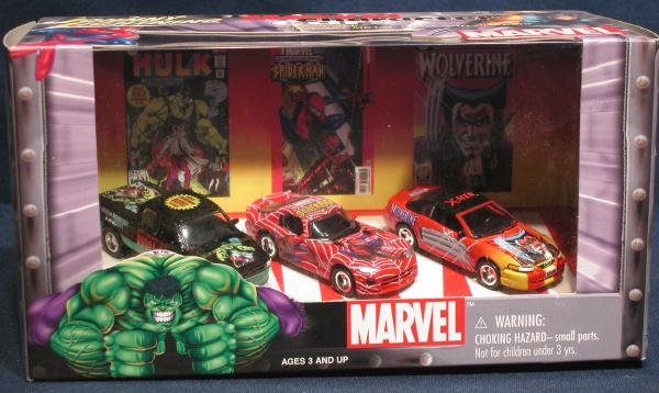 Johnny Lightning Marvel Comic Diecast Toy Car Set NIB