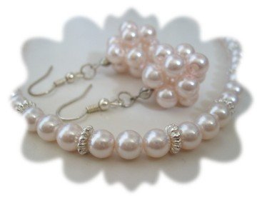 Imitate Pearl Necklace and Earrings Set