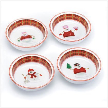 Perfectly Plaid - SNOWMAN PLAID COLLECTION BOWLS - Set