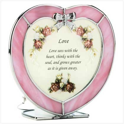 GLASS LOVE HEART TEALIGHT HLDR