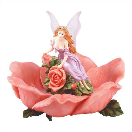 ALAB. FAIRY ON ROSE BIRDFEEDER