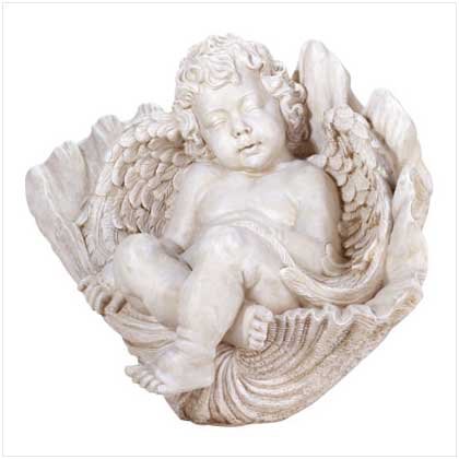 ALAB SLEEPING CHERUB ON SHELL
