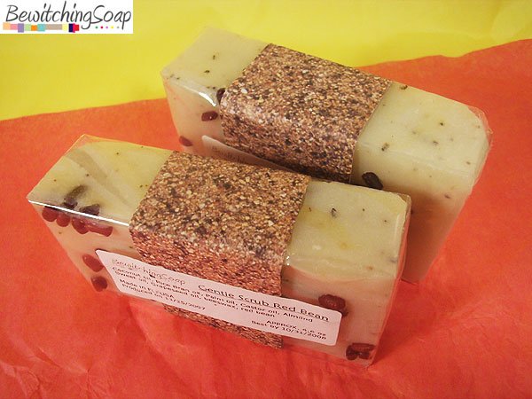 Gentle Scrub Red Bean Cold Process Handmade Soap w/ Almost Sweet Oil Exfoliating FREE SHIPPING
