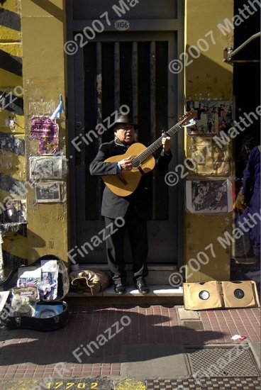 Tango Guitarist in Doorway 4 x 6"