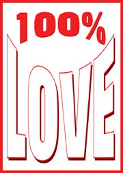 100% Love Fridge Magnet