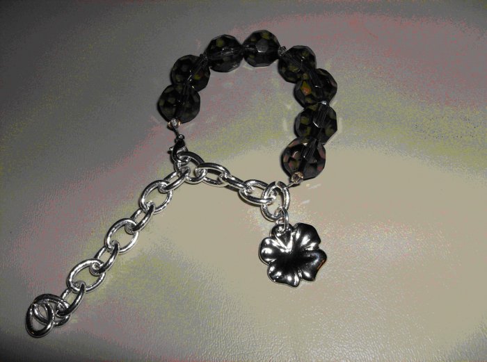 Black crystal adjustable bracelet